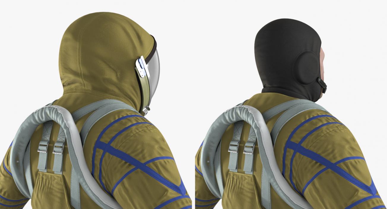 3D model Astronaut Wearing Space Suit Strizh