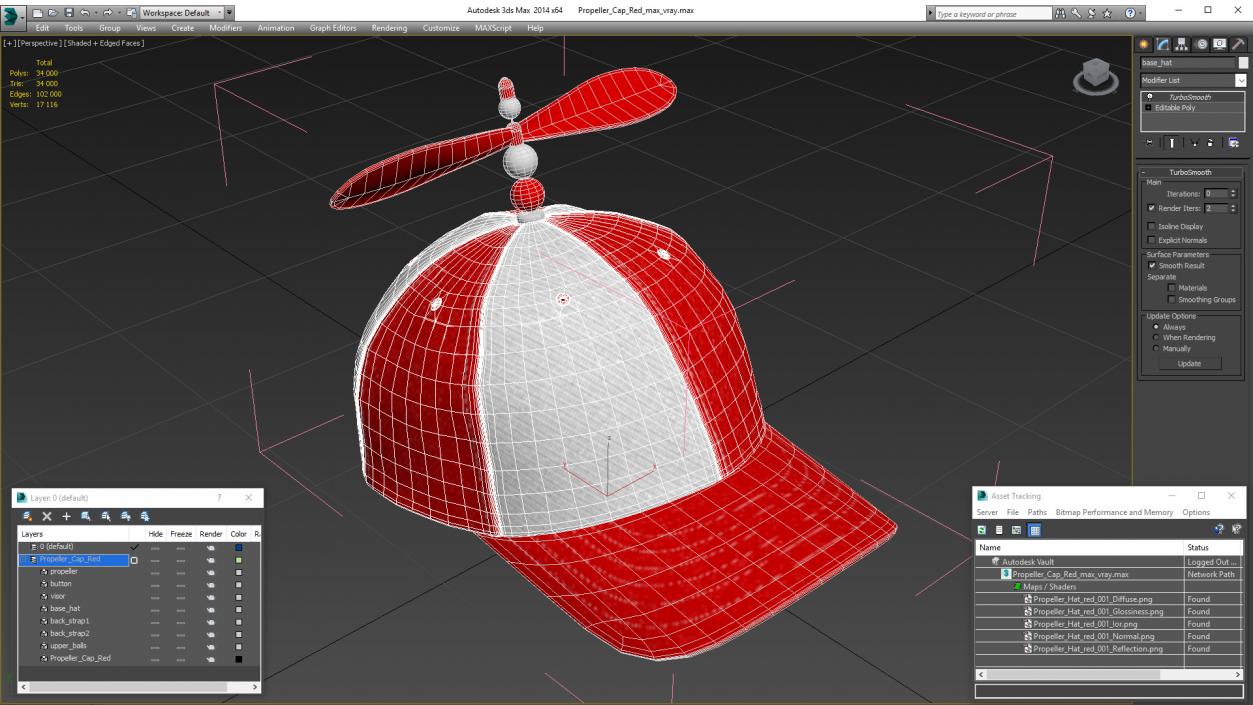 Propeller Cap Red 3D