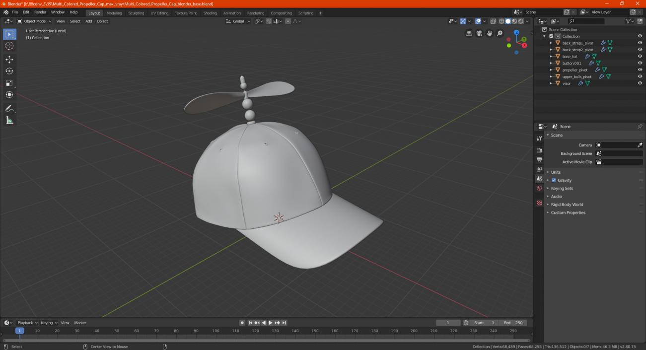 Propeller Cap Red 3D