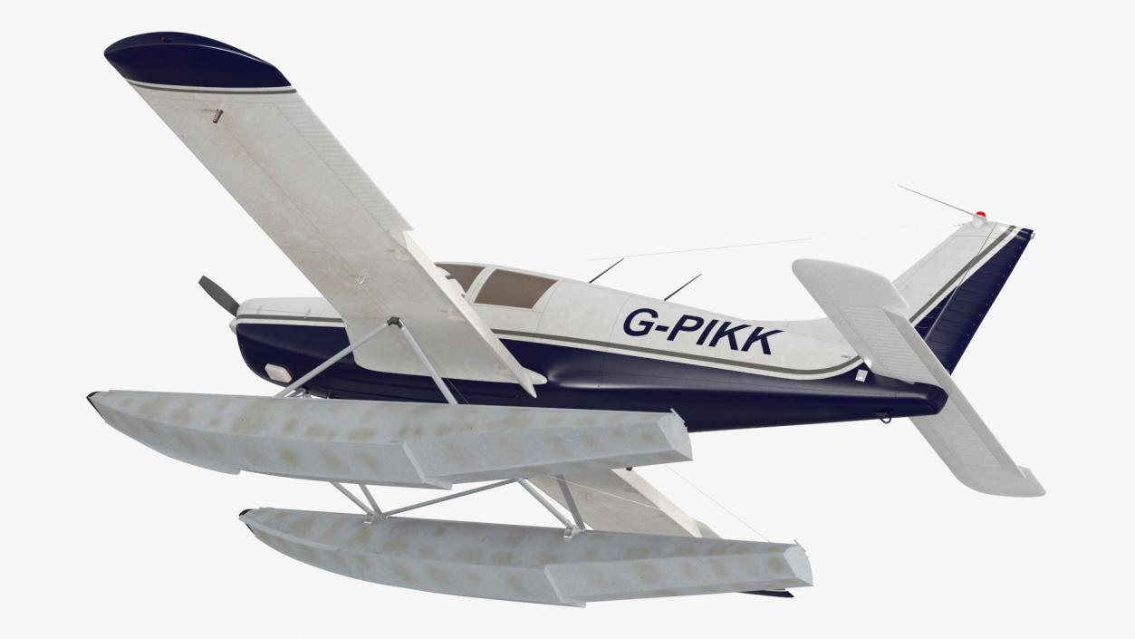 3D model Single Engine Seaplane Piper PA-28 Cherokee Rigged