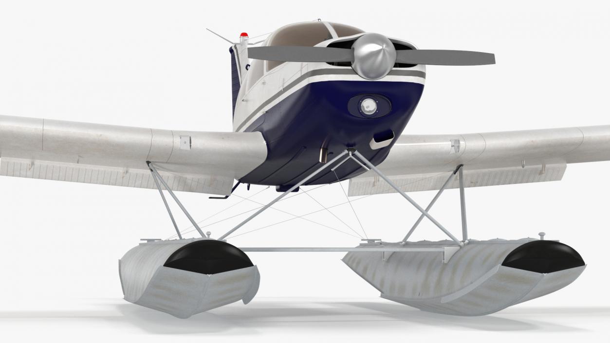 3D model Single Engine Seaplane Piper PA-28 Cherokee Rigged