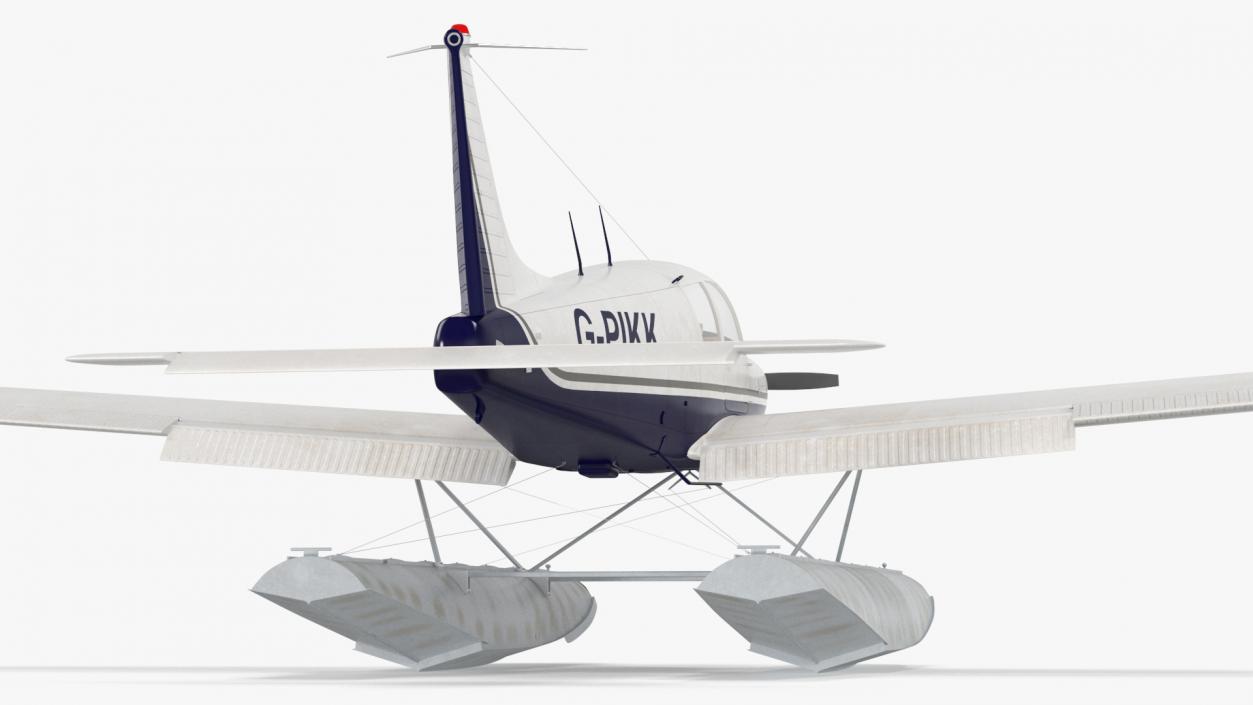 3D model Single Engine Seaplane Piper PA-28 Cherokee Rigged