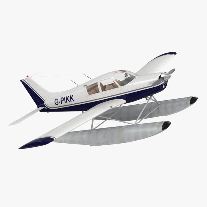 3D model Single Engine Seaplane Piper PA-28 Cherokee Rigged