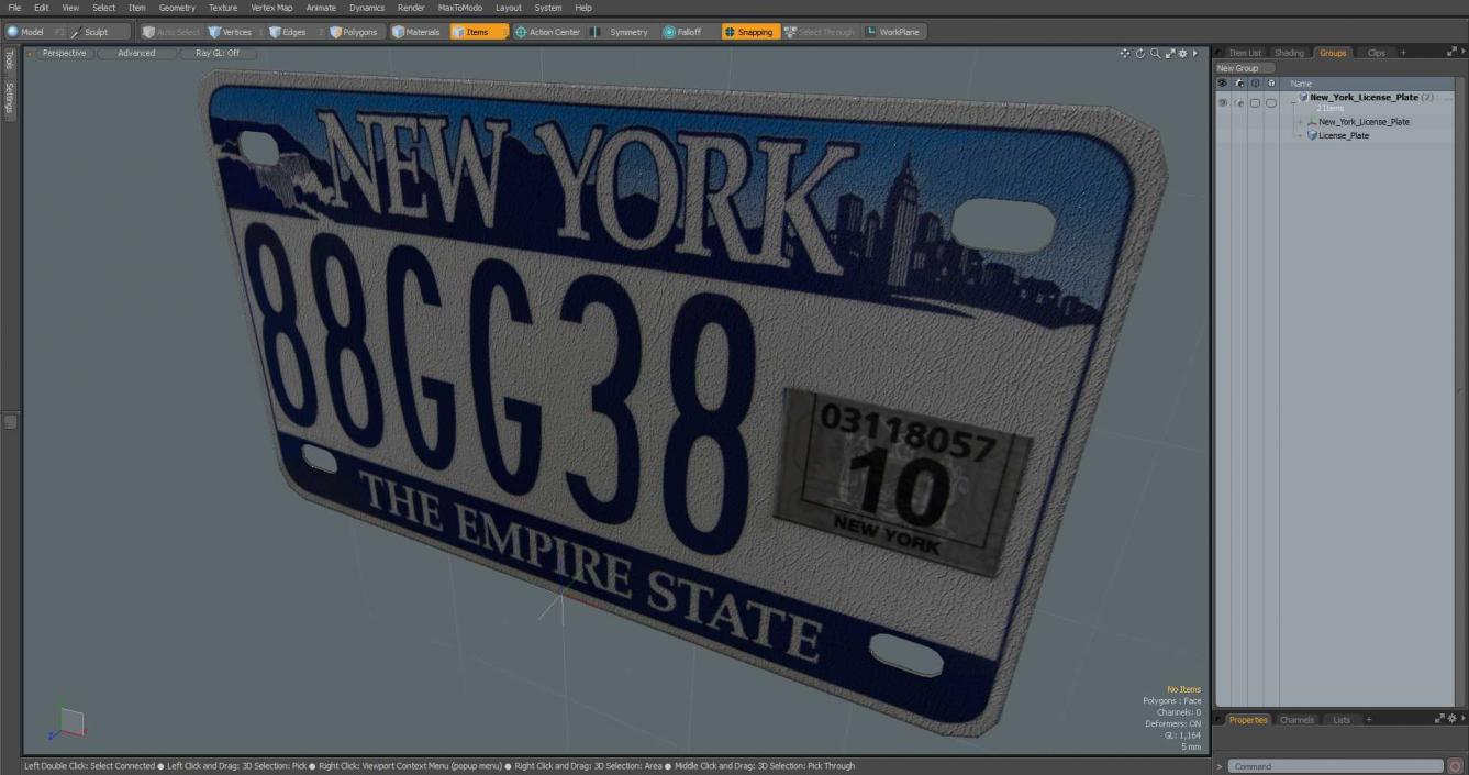 New York License Plate 3D