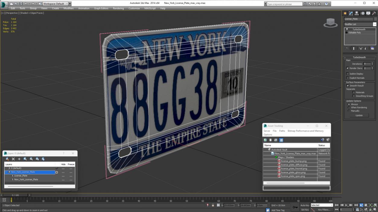 New York License Plate 3D