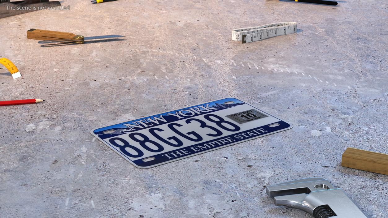 New York License Plate 3D