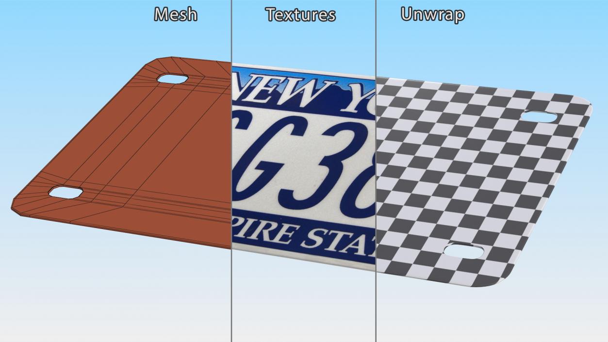 New York License Plate 3D