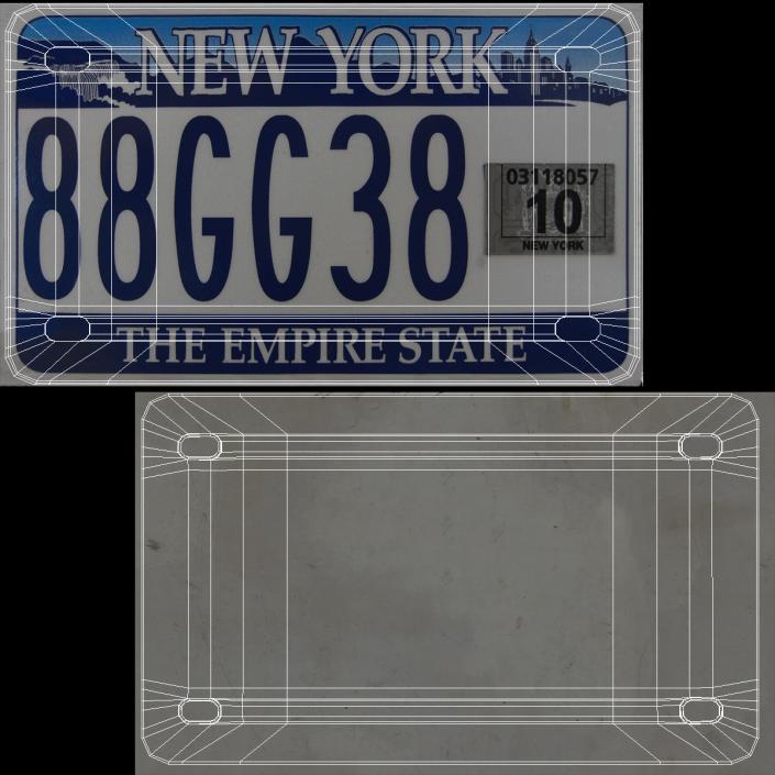 New York License Plate 3D