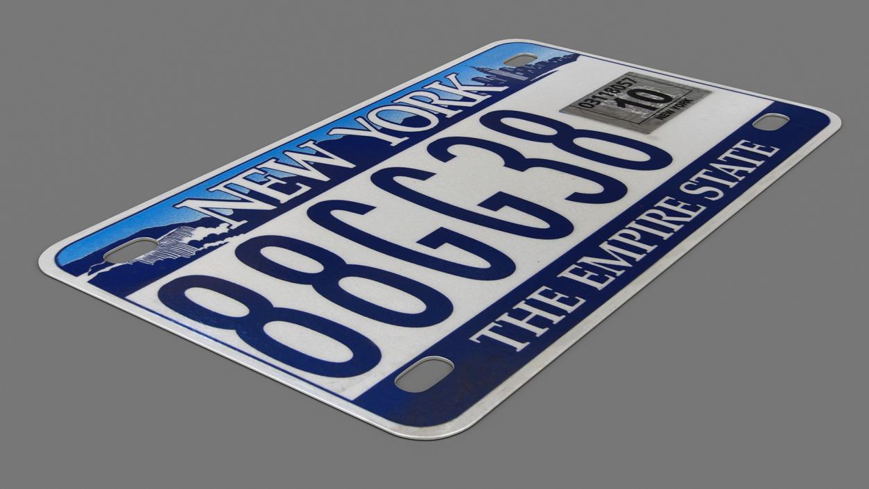 New York License Plate 3D