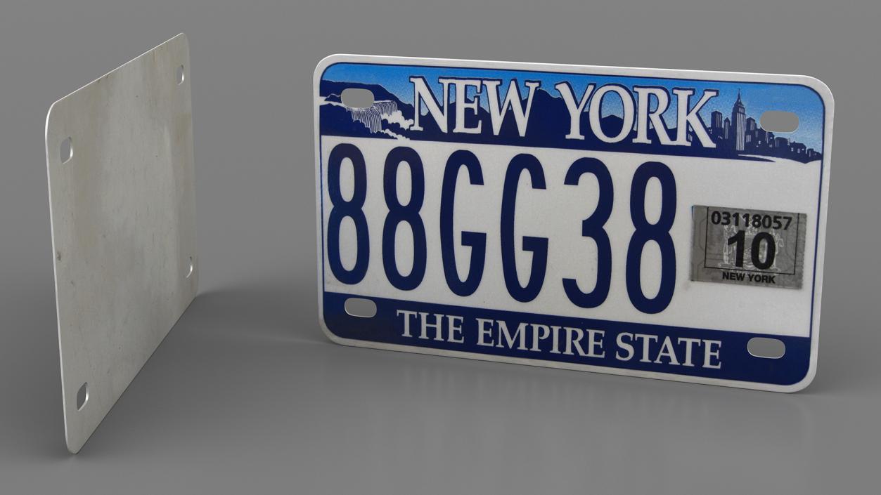 New York License Plate 3D