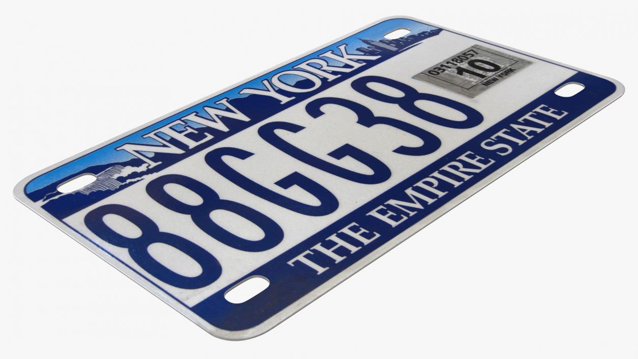 New York License Plate 3D