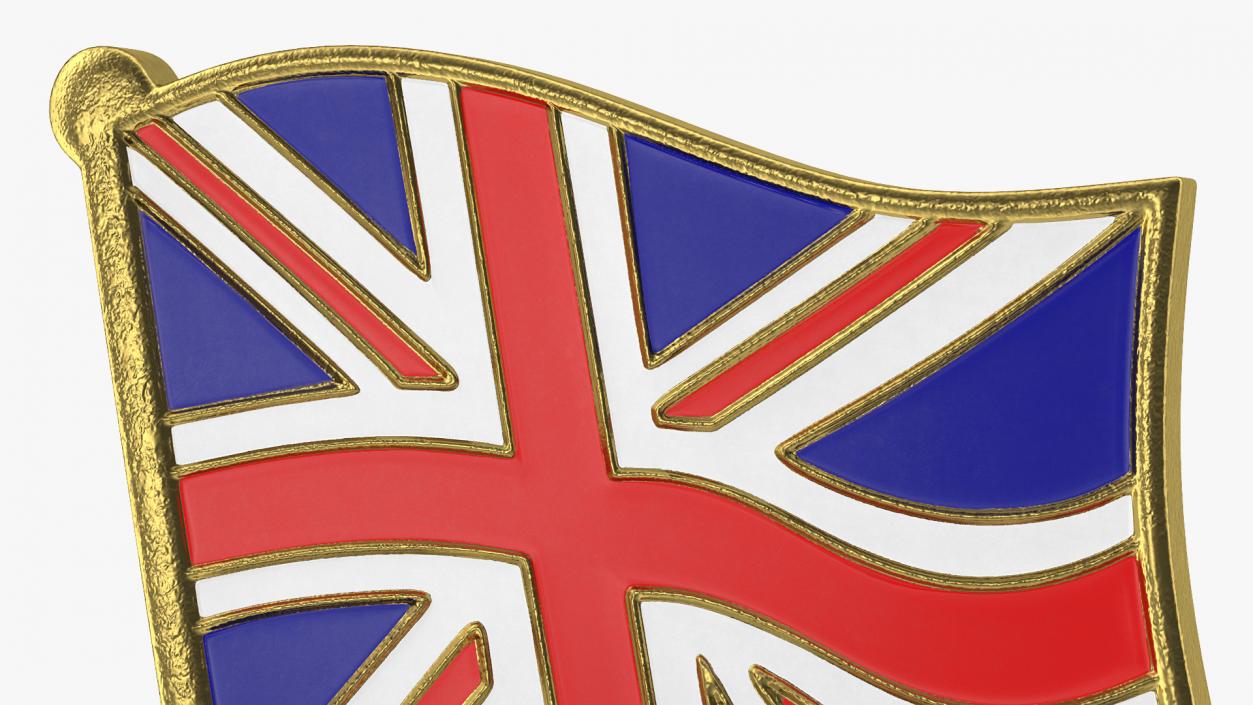 3D UK Great Britain Flag Lapel Pin