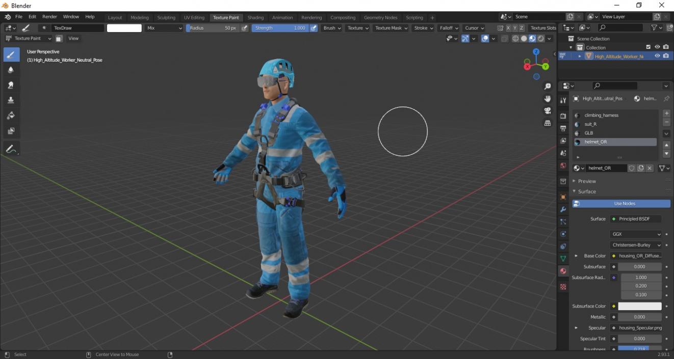 3D High Altitude Worker Neutral Pose model