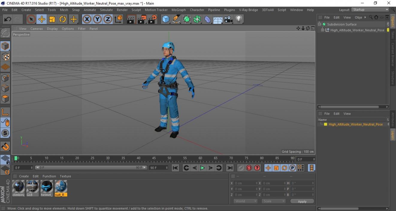 3D High Altitude Worker Neutral Pose model