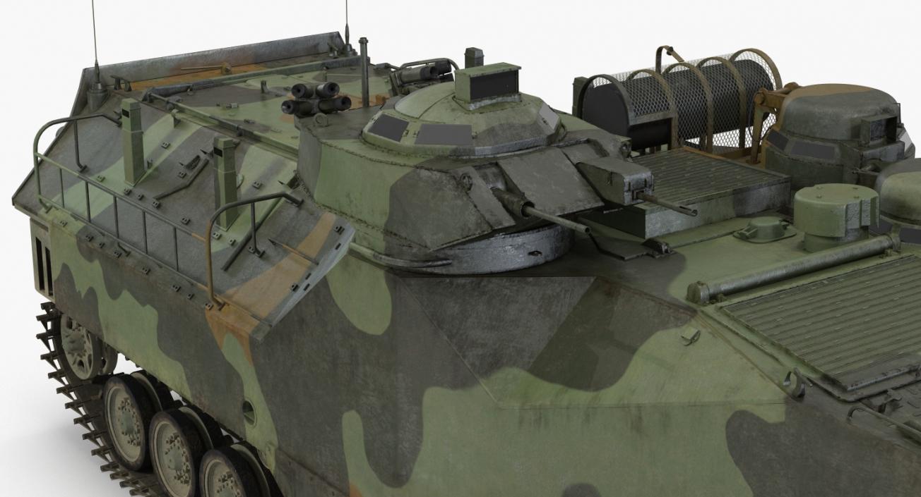 Landing Tracked Vehicle AAV P7 Rigged 3D