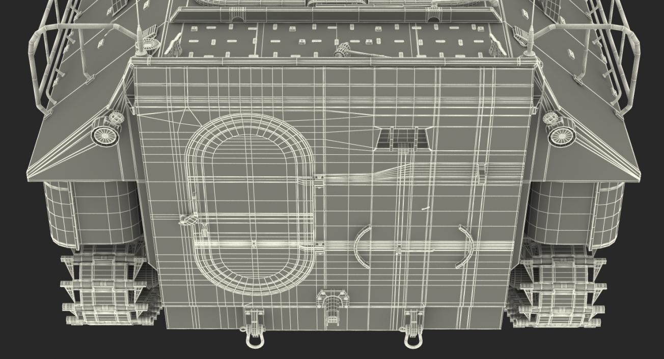 Landing Tracked Vehicle AAV P7 Rigged 3D