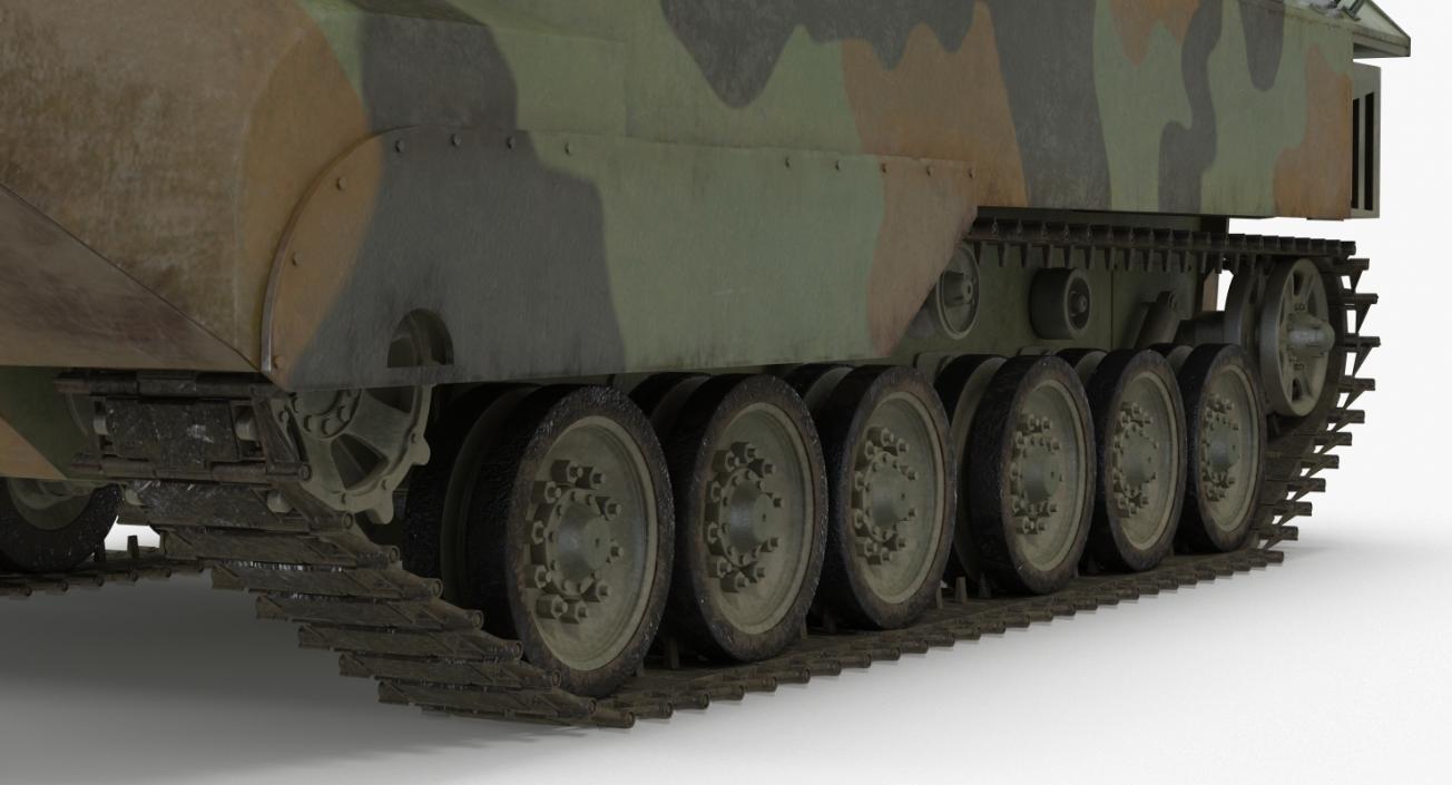 Landing Tracked Vehicle AAV P7 Rigged 3D