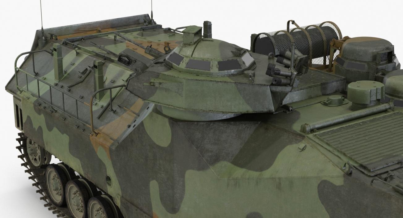 Landing Tracked Vehicle AAV P7 Rigged 3D