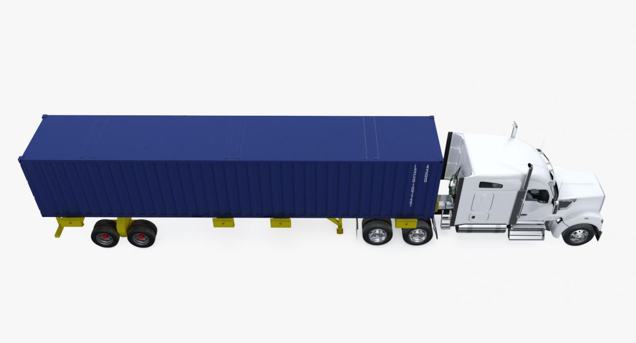 Truck with 48ft ISO Container 3D model