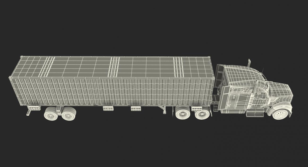 Truck with 48ft ISO Container 3D model