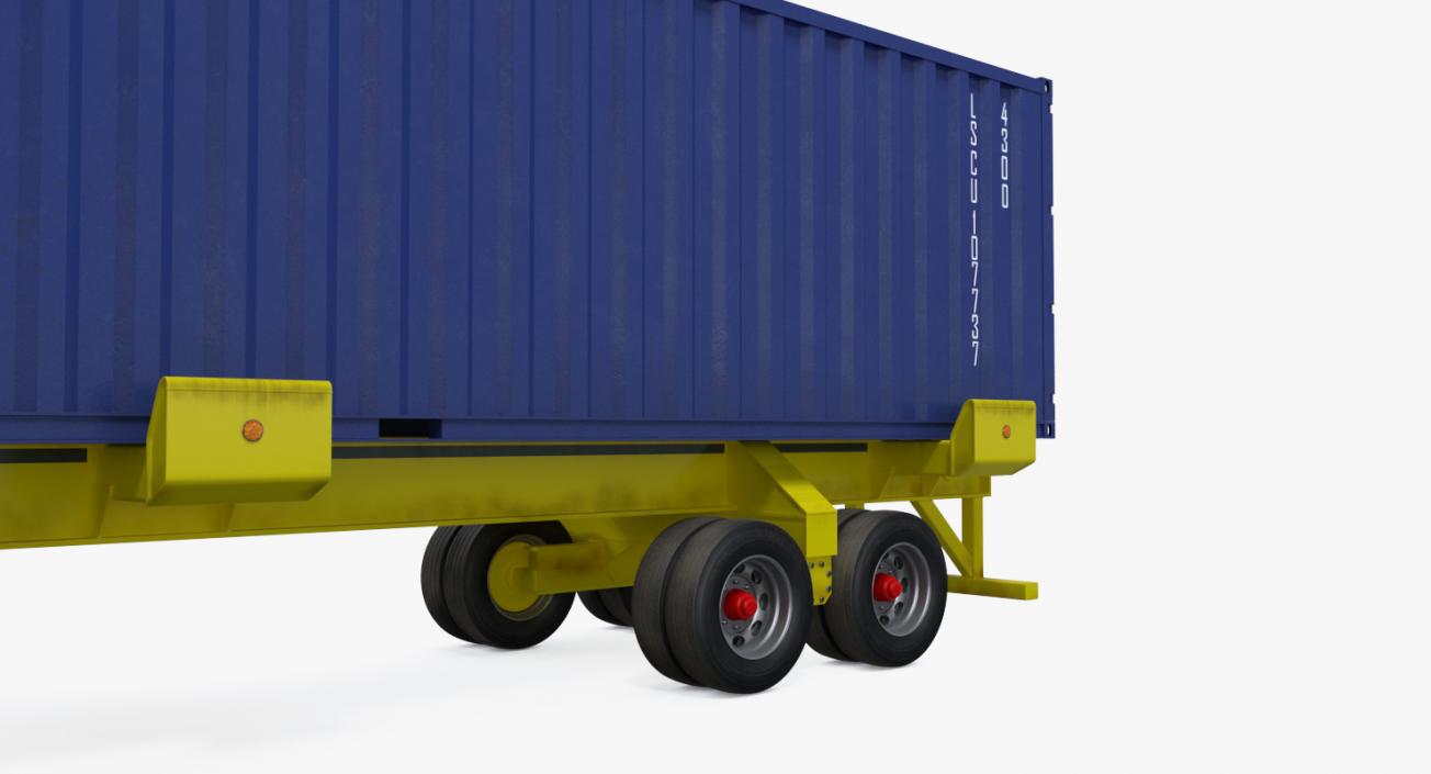 Truck with 48ft ISO Container 3D model