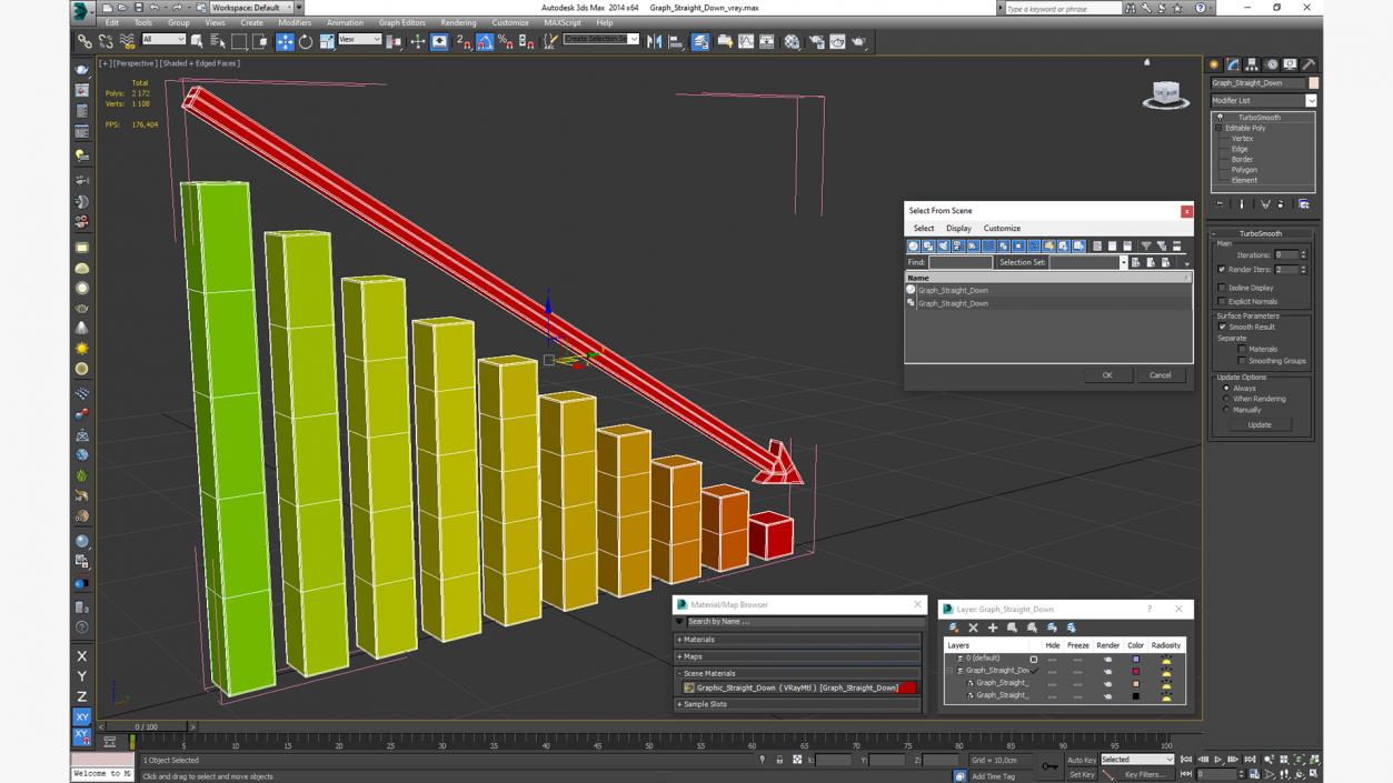 Graph Straight Down 3D model