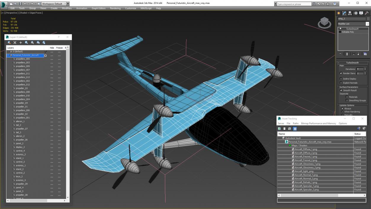 3D Personal Futuristic Aircraft model