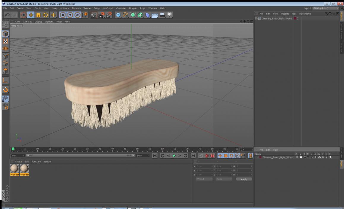 3D model Cleaning Brush Light Wood