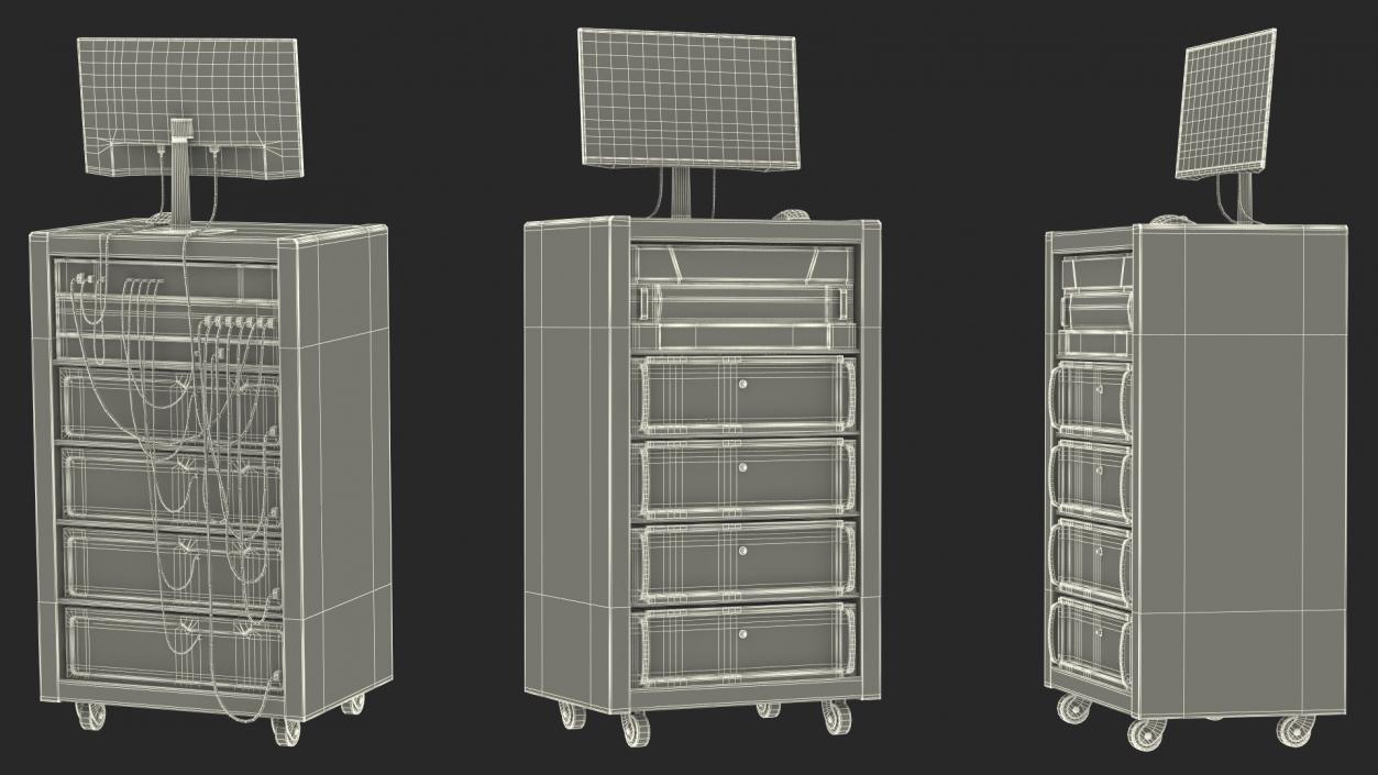 Server Rack with Computer and Monitor 3D