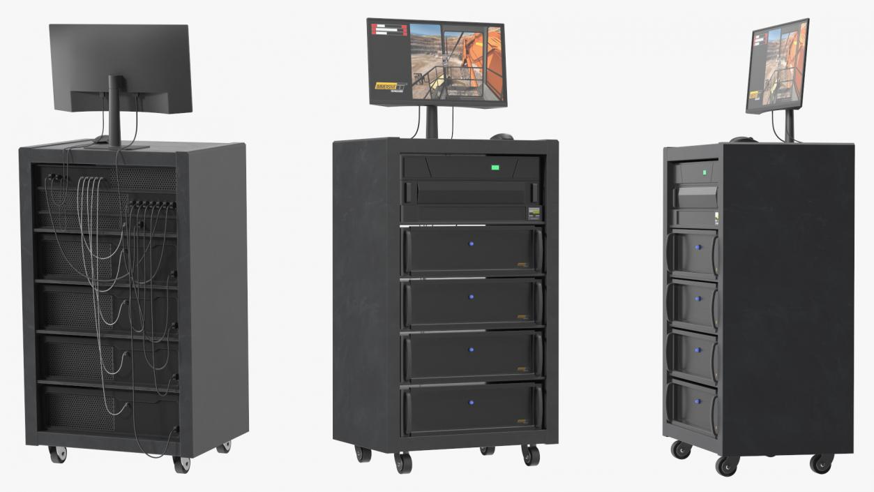 Server Rack with Computer and Monitor 3D