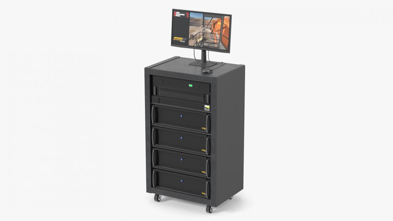 Server Rack with Computer and Monitor 3D