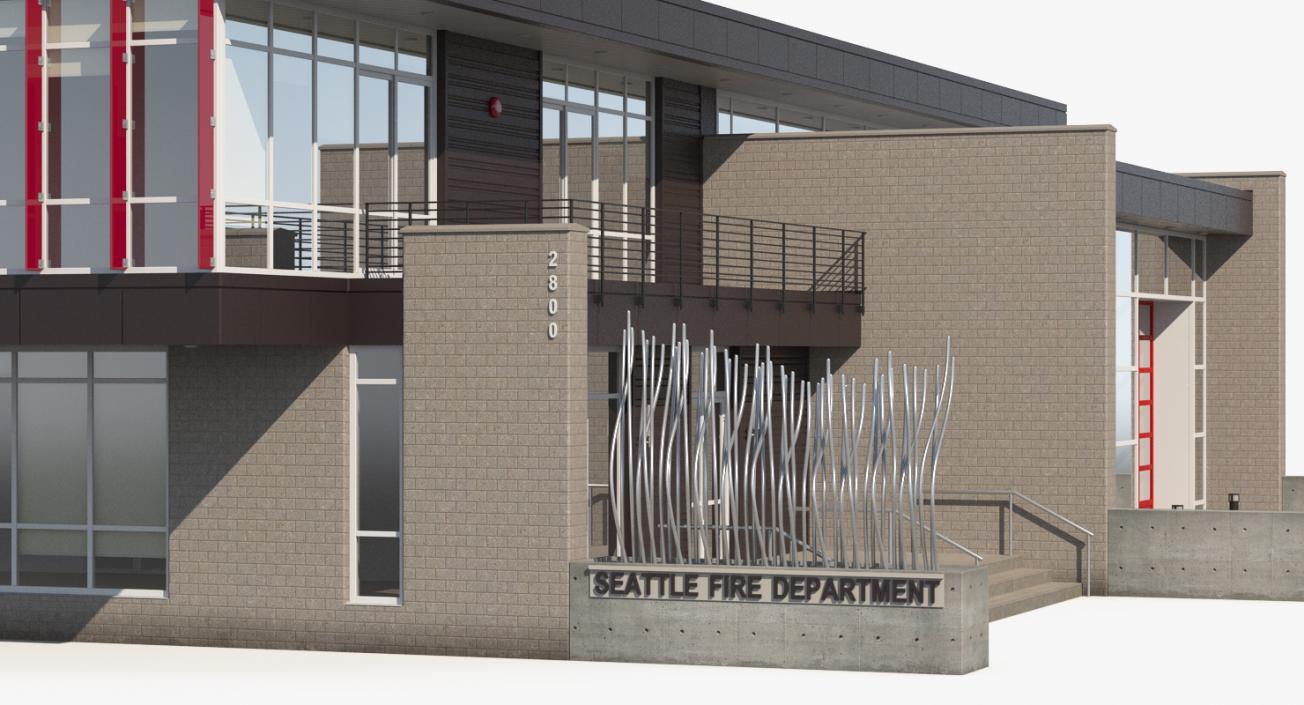 3D Modern Fire Station Building model