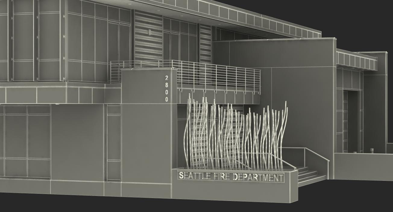 3D Modern Fire Station Building model