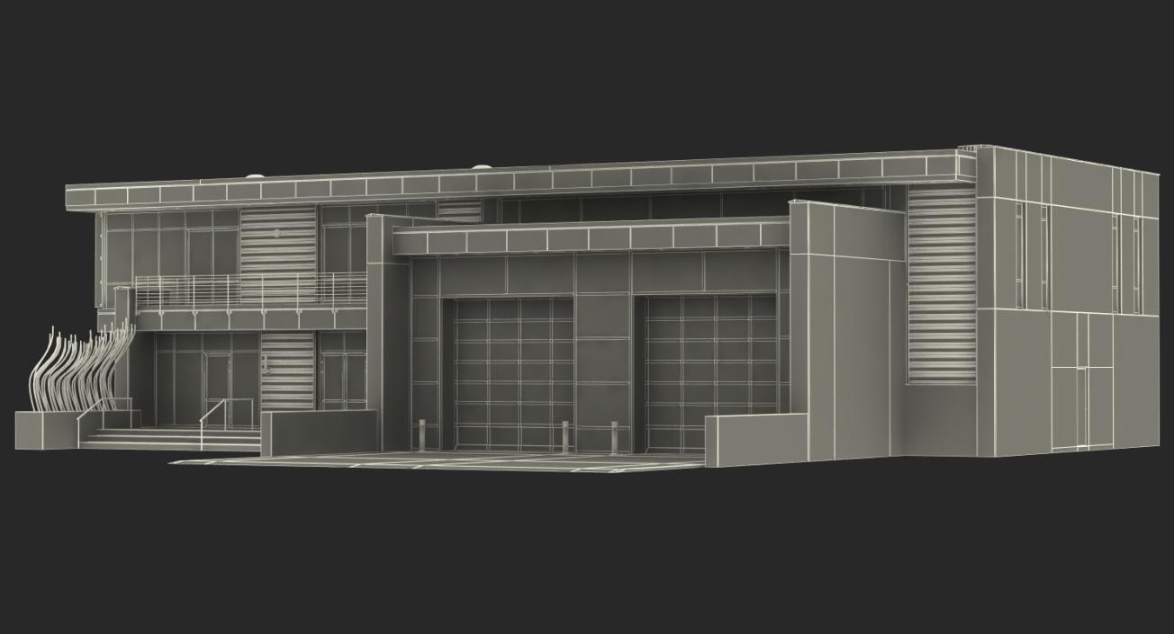 3D Modern Fire Station Building model