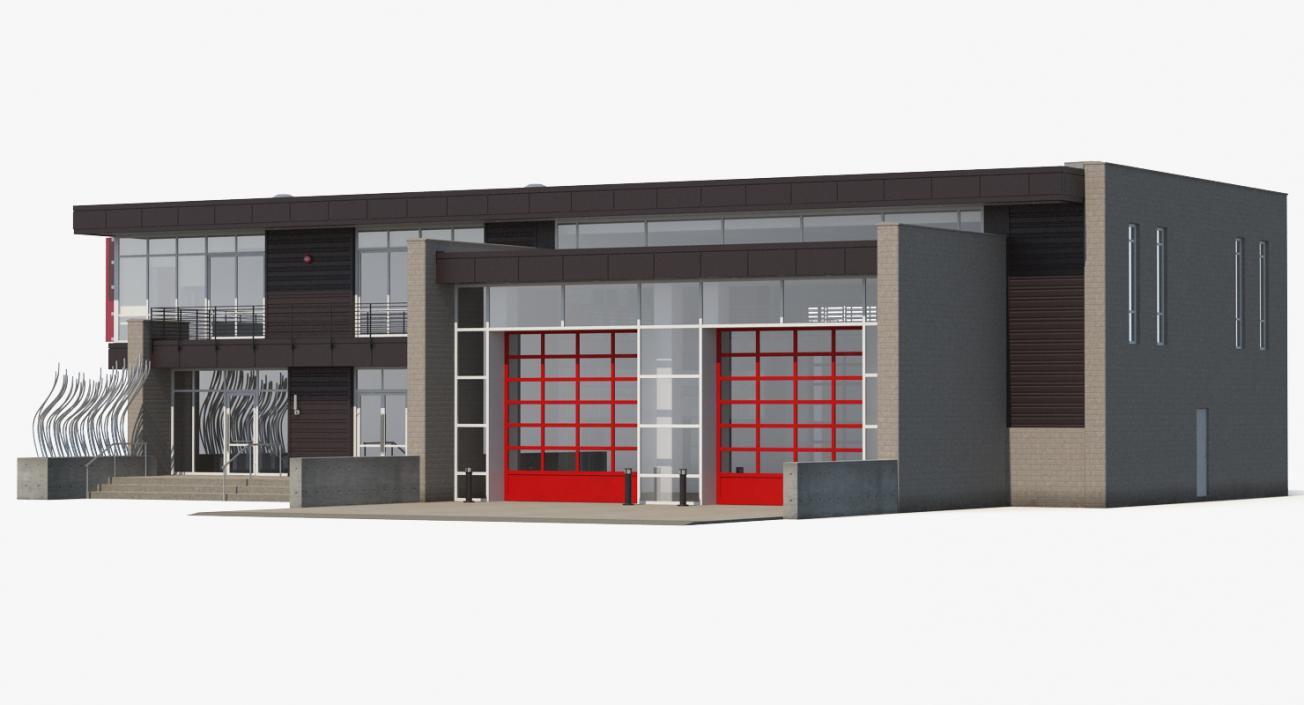 3D Modern Fire Station Building model