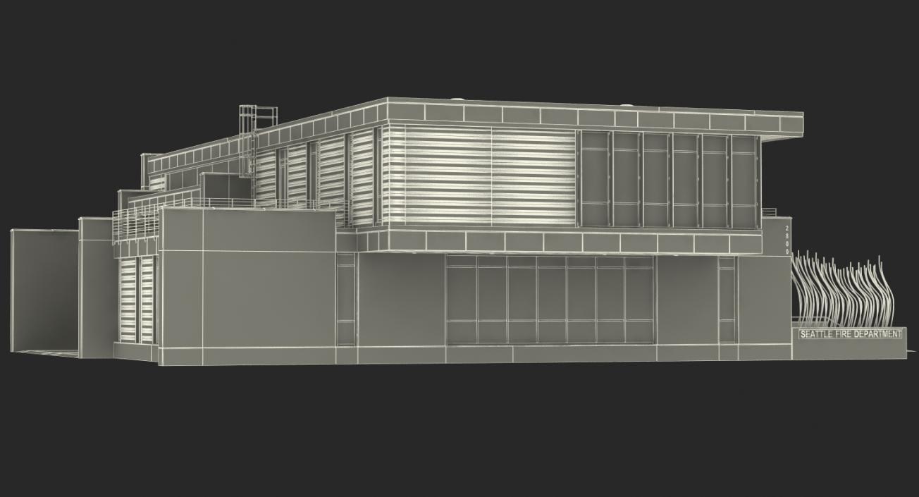 3D Modern Fire Station Building model