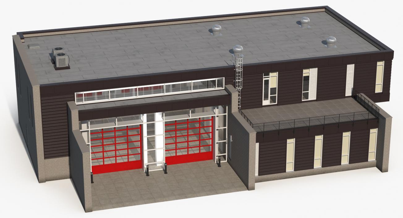 3D Modern Fire Station Building model