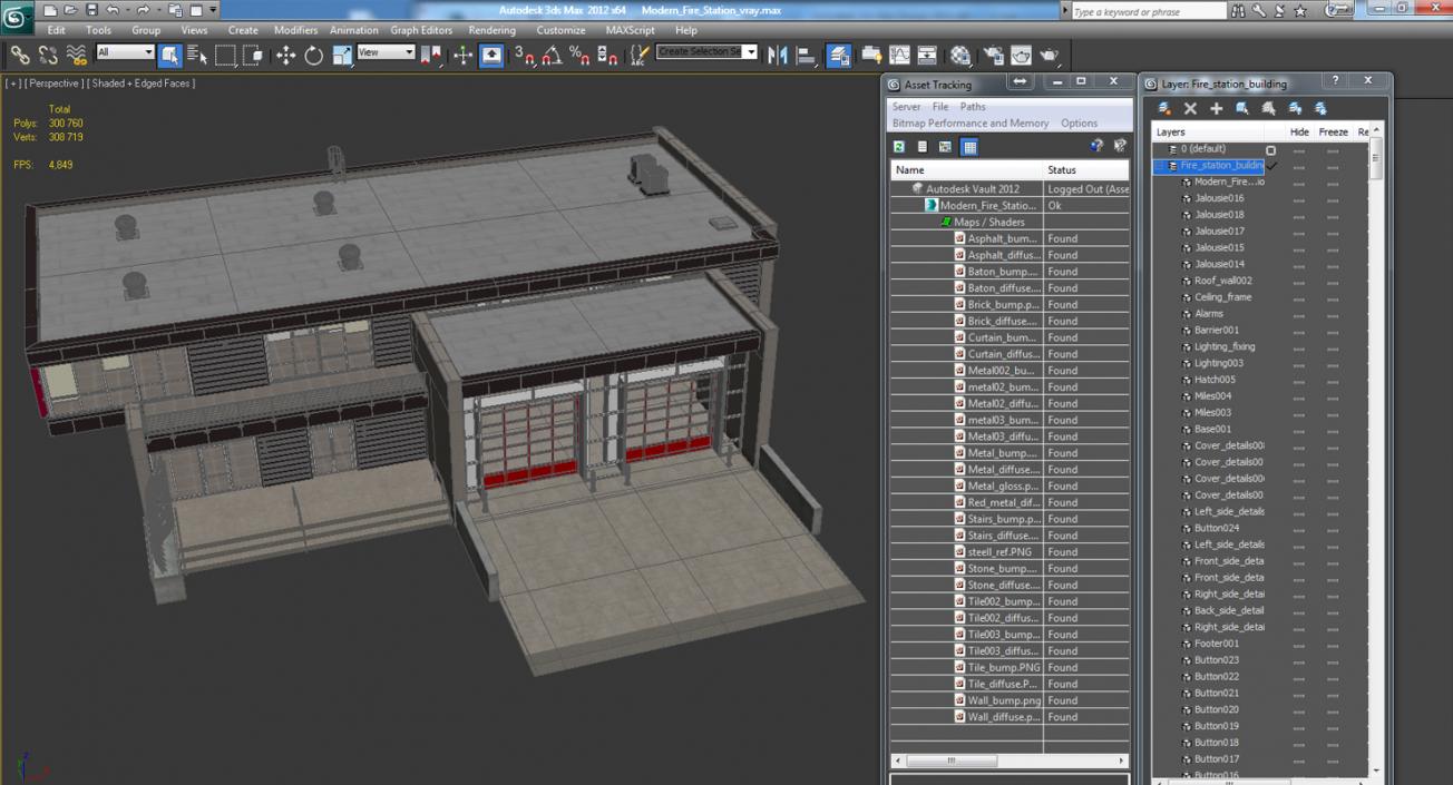 3D Modern Fire Station Building model