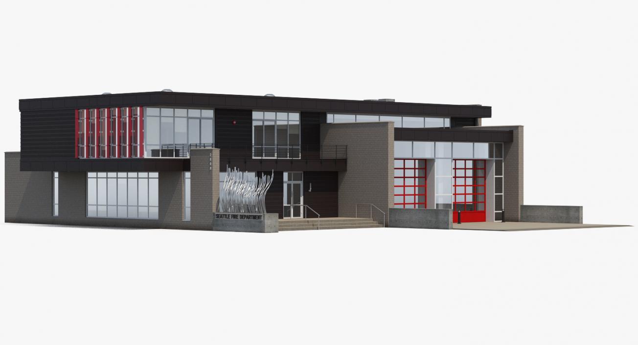 3D Modern Fire Station Building model