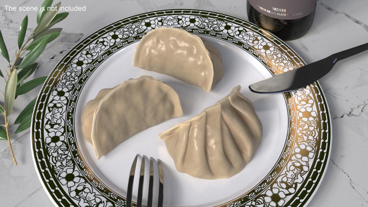 3D model Chinese Dumpling Cooked 2