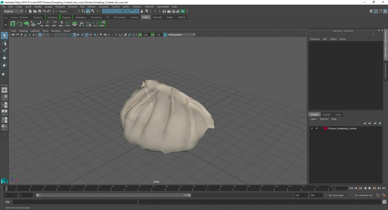 3D model Chinese Dumpling Cooked 2