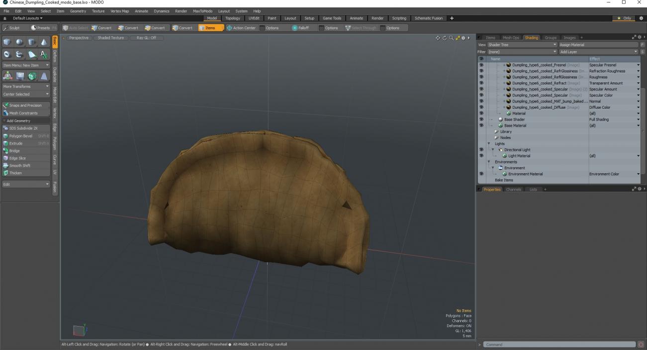 3D model Chinese Dumpling Cooked 2