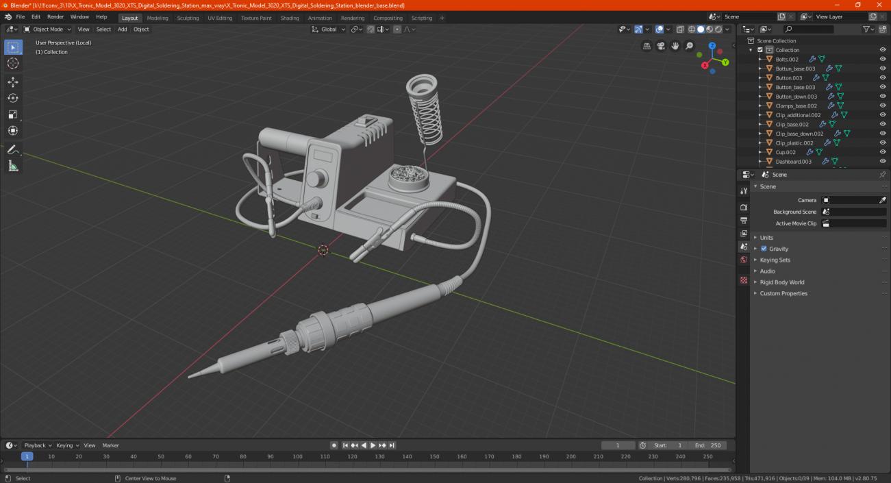 X Tronic Model 3020 XTS Digital Soldering Station 3D model