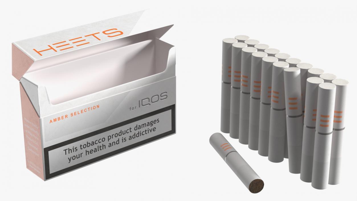 Amber Heets IQOS Pack Open with Stick 3D