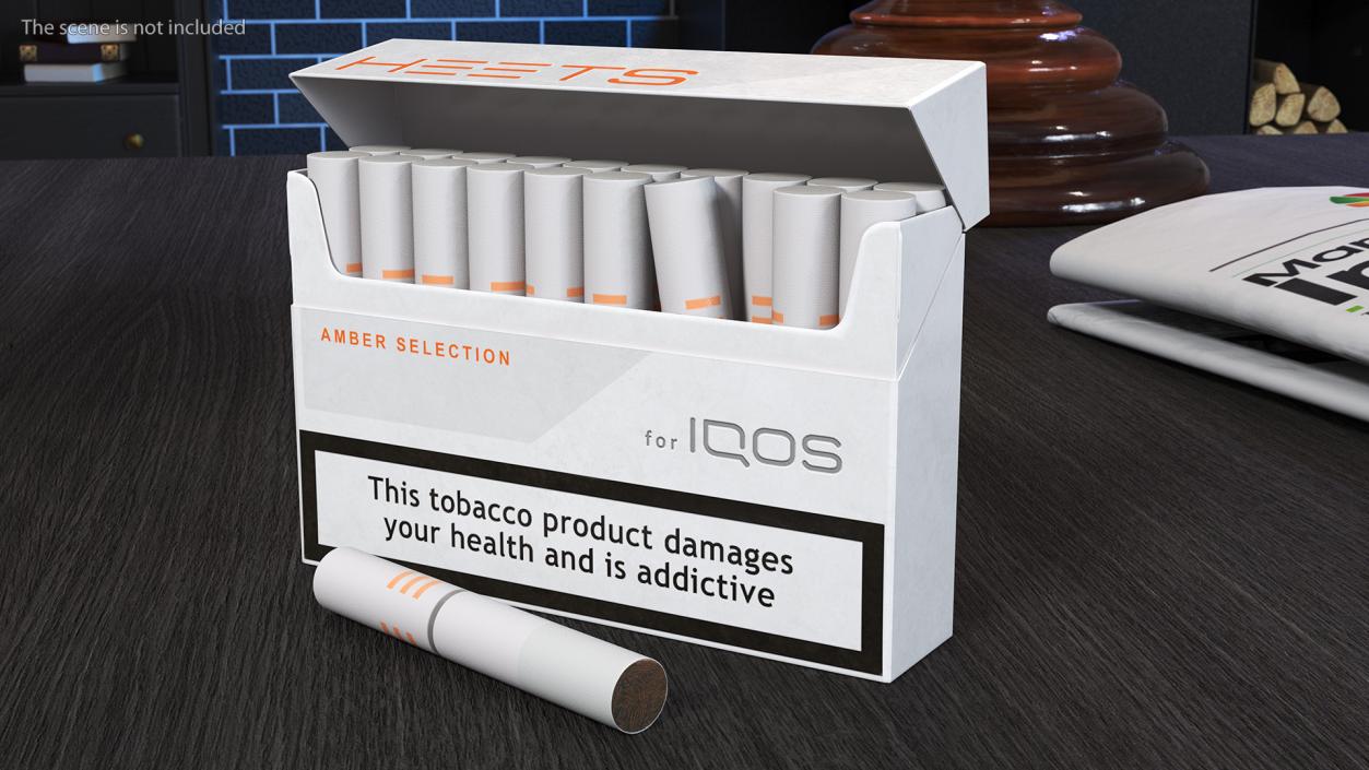 Amber Heets IQOS Pack Open with Stick 3D