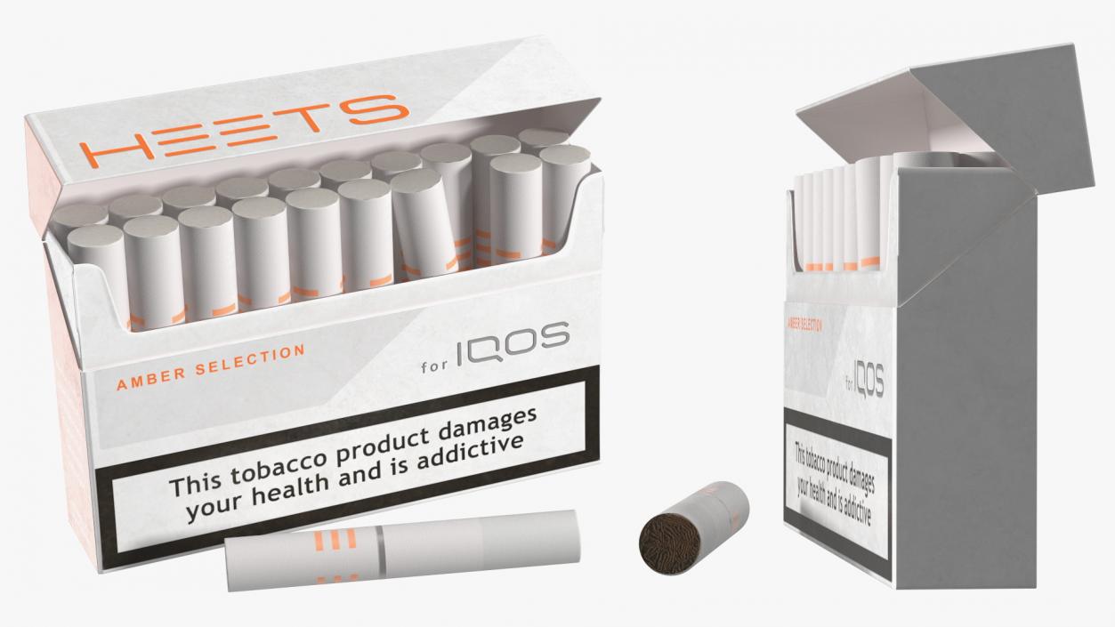 Amber Heets IQOS Pack Open with Stick 3D