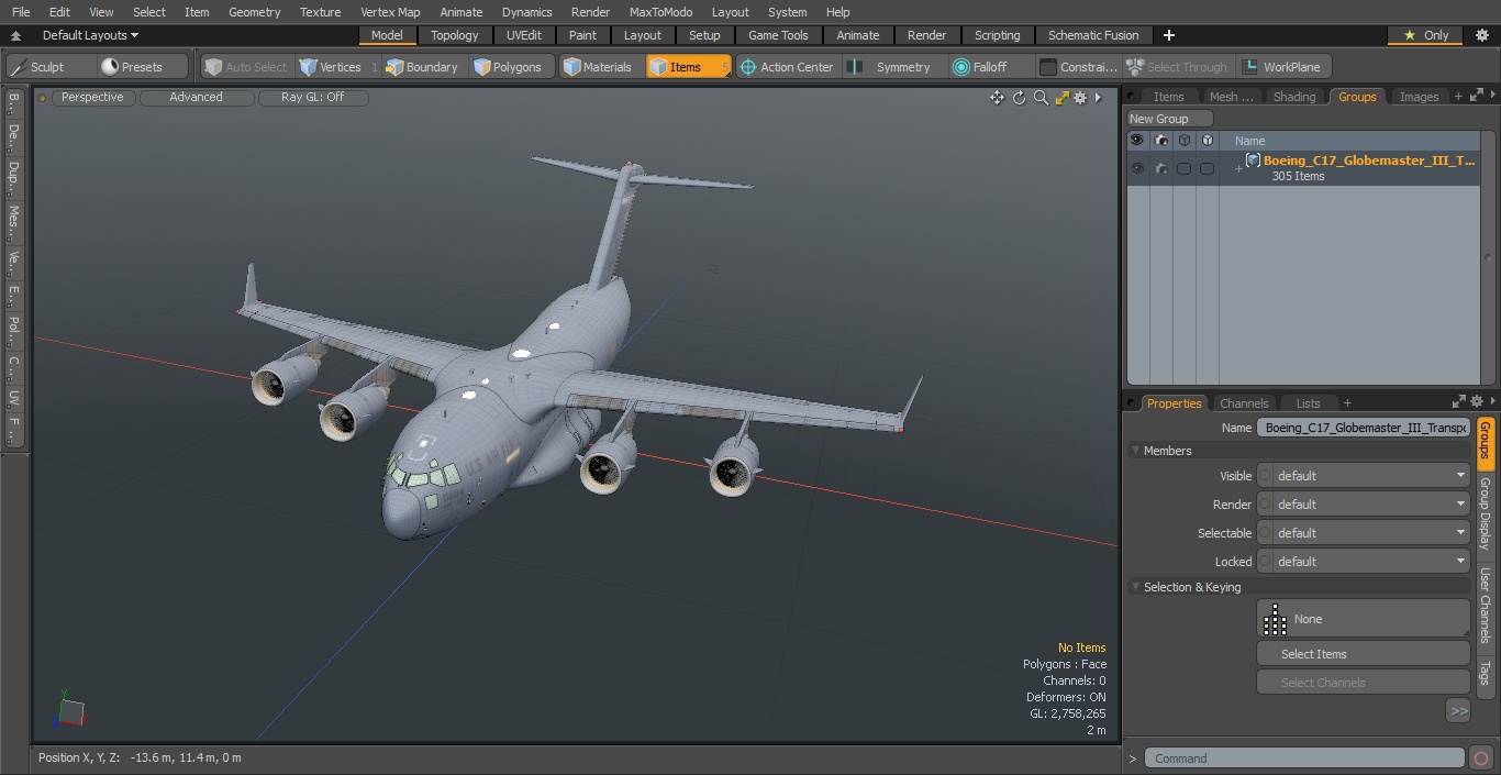 Boeing C17 Globemaster III Transport Aircraft Flight 3D