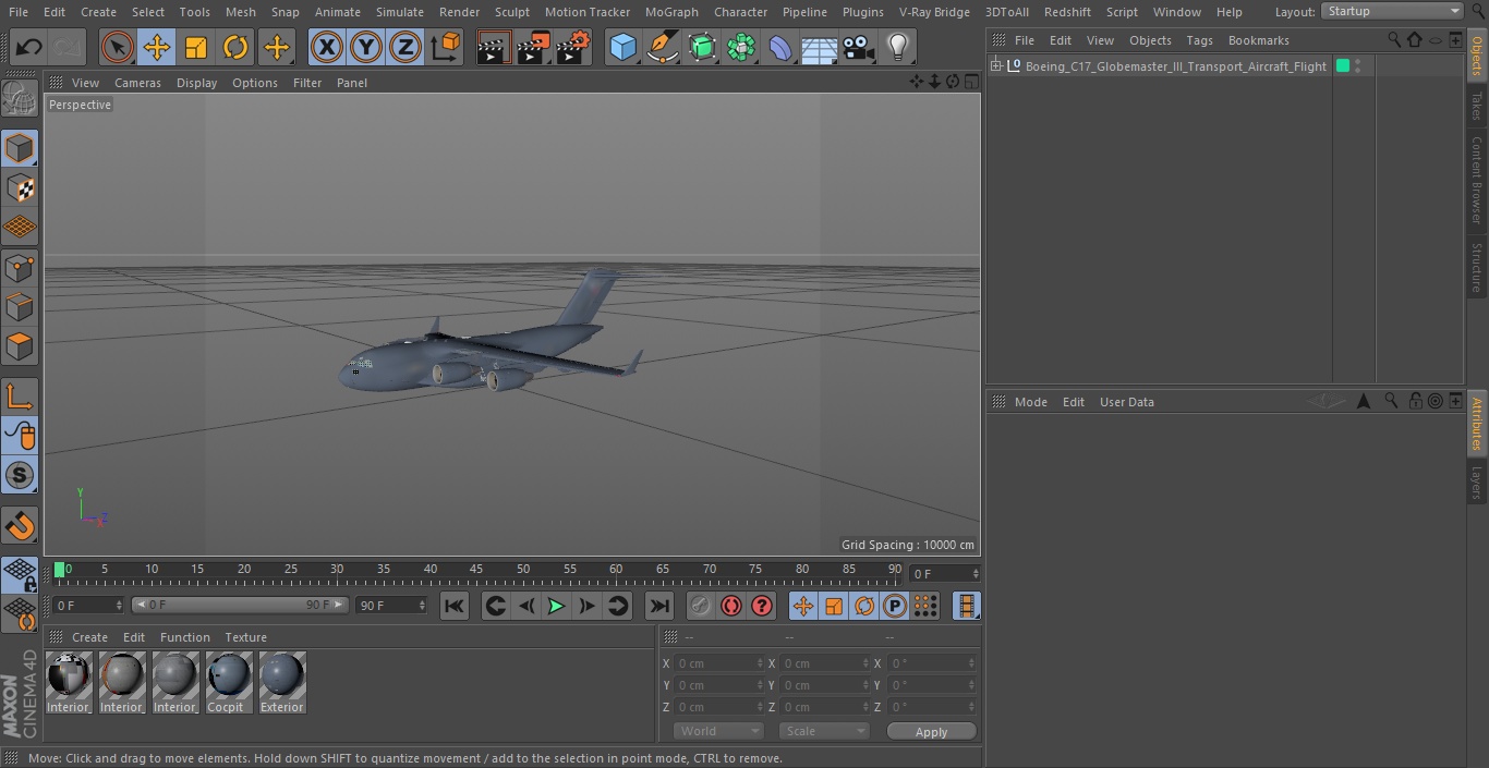 Boeing C17 Globemaster III Transport Aircraft Flight 3D