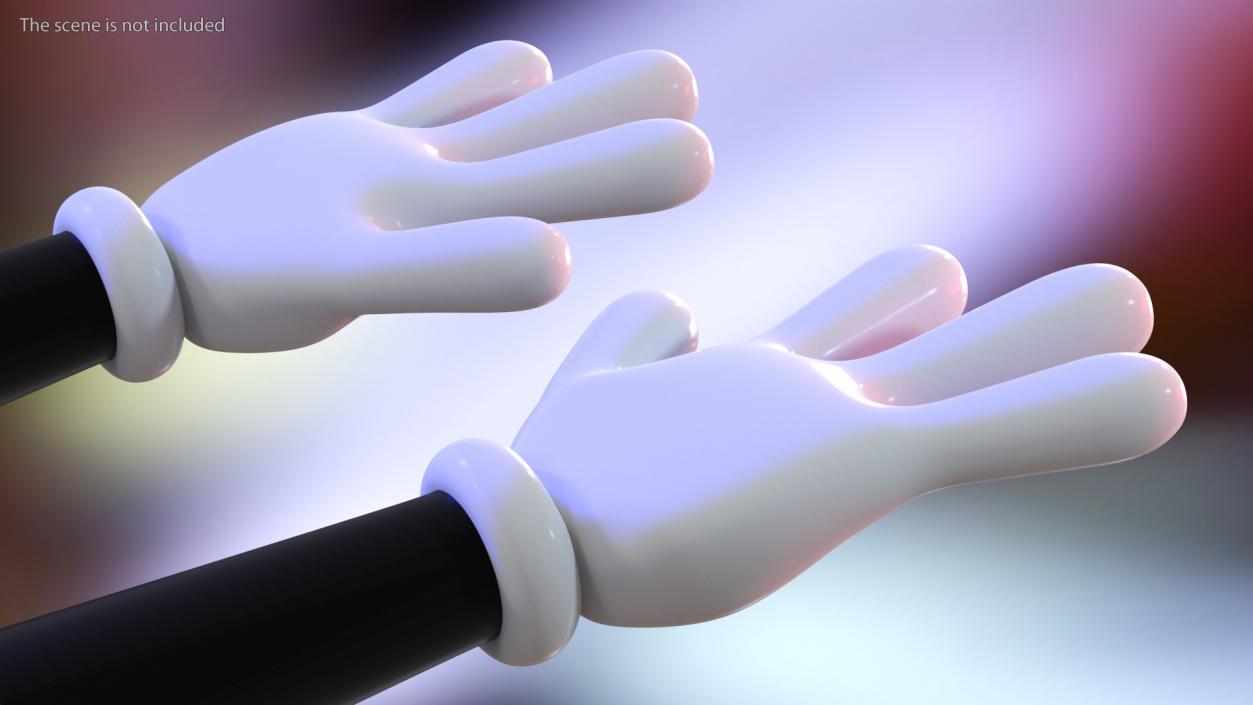 3D Cartoon Hands Wearing Gloves model