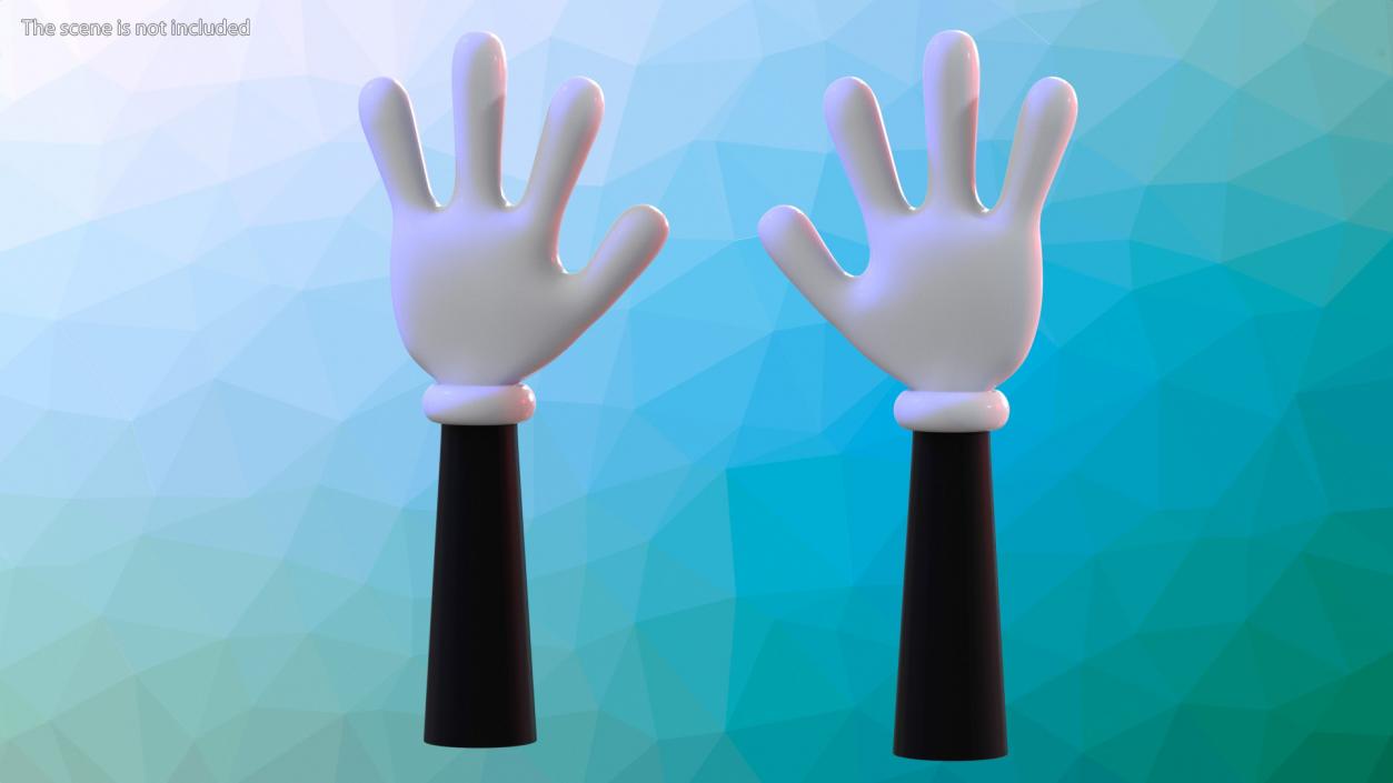 3D Cartoon Hands Wearing Gloves model